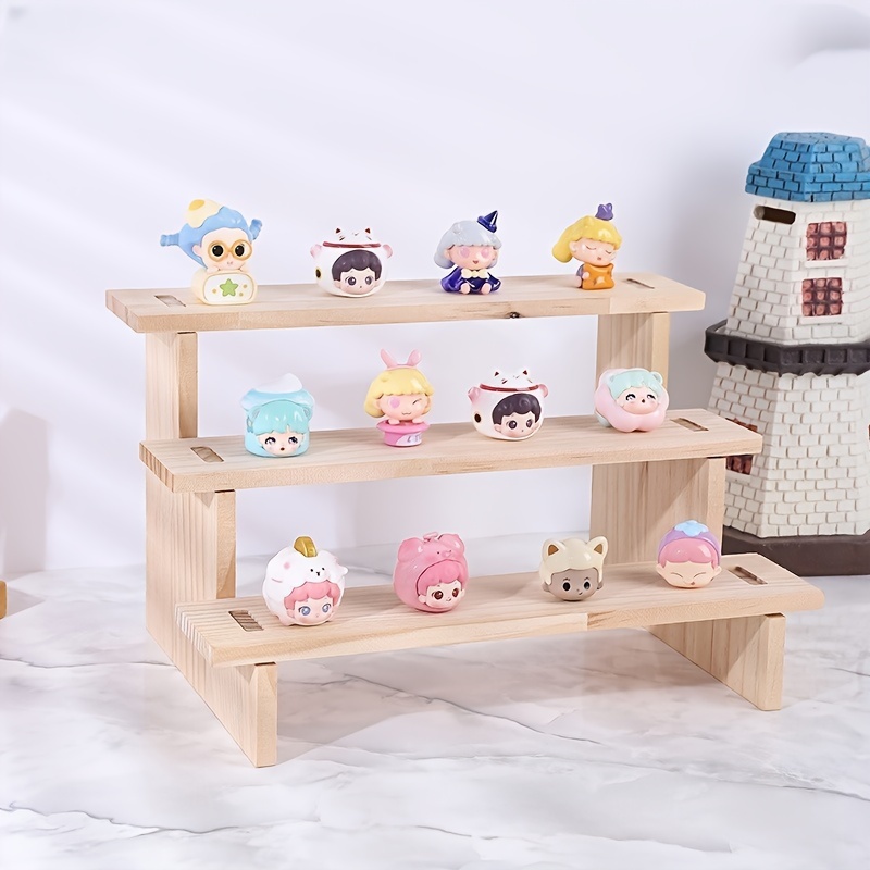 Desk Setup Wood - 1pc 단단한 나무 사다리형 디스플레이 스탠드,