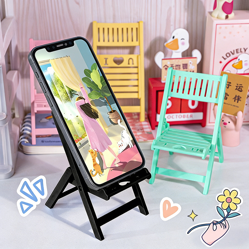 Desk View Setup - 미니 접이식 의자형 휴대폰 거치대, 스마트폰