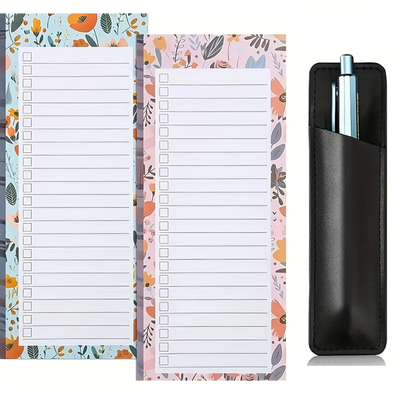 Pen Cup Magnetic - 3개, 자석 쇼핑 목록 패드 2개,