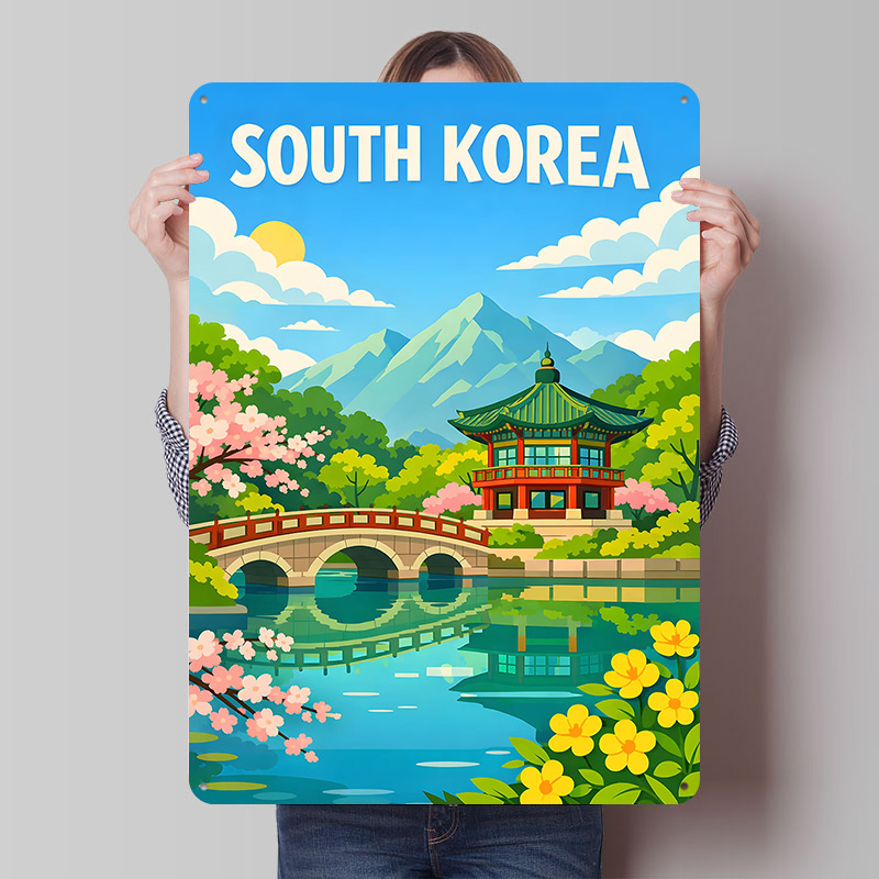 한국 여행 포스터 맞춤형 빈티지 금속 간판 벽 장식 레 - Desk Setup Poster 리뷰 및 가격