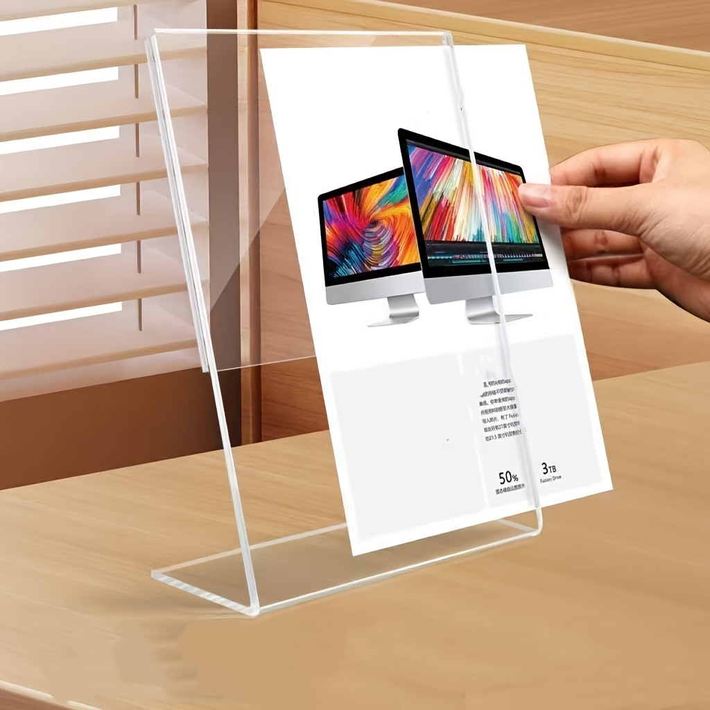 4pcs 투명 메뉴 홀더 양면 투명 아크릴 플라스틱 테 - Desk Setup Poster 리뷰 및 가격