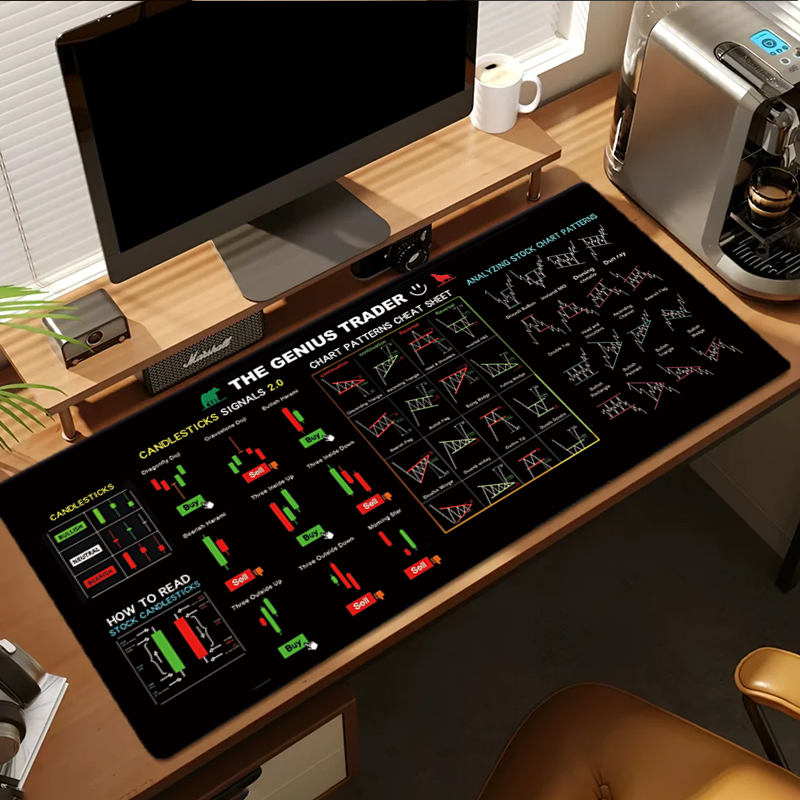 EXCO 주식 시장 거래자 가죽 마우스 패드 대형 캔들 - Desk Setup Rug 리뷰 및 가격