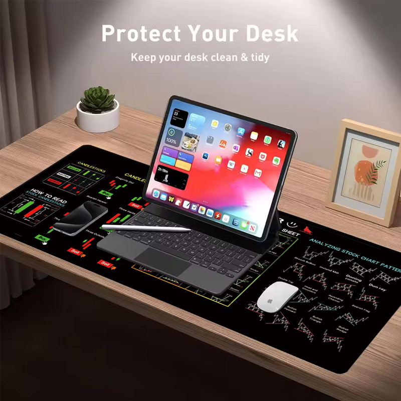 EXCO 주식 시장 거래자 가죽 마우스 패드 대형 캔들 - Desk Setup Rug 리뷰 및 가격