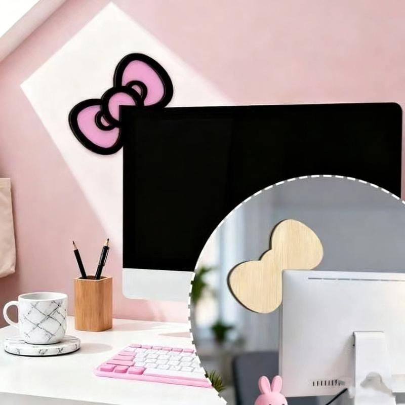 새로운 1/2Pcs 나무 Bowknot PC 액세서리  - Desk Setup Wood 리뷰 및 가격