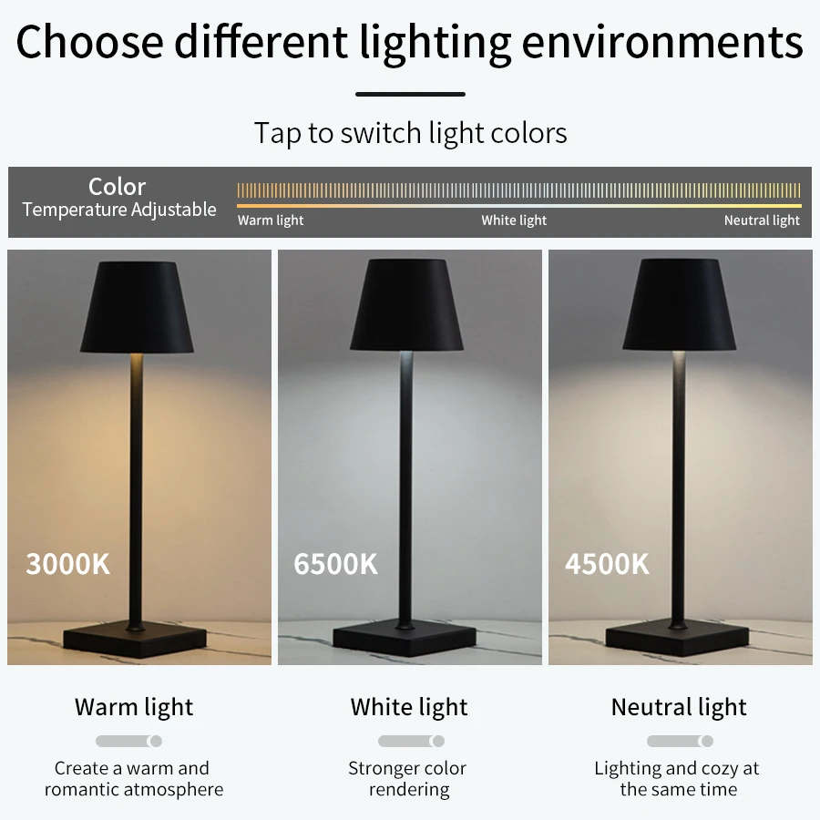 LED 책상 램프 Usb 충전식 테이블 램프 무선 터치 - Ambient Light Bar Usb 리뷰 및 가격