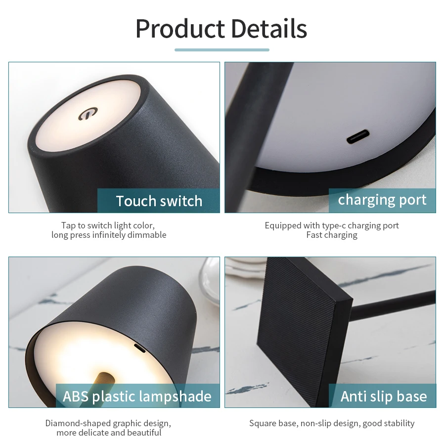 LED 책상 램프 Usb 충전식 테이블 램프 무선 터치 - Ambient Light Bar Usb 리뷰 및 가격