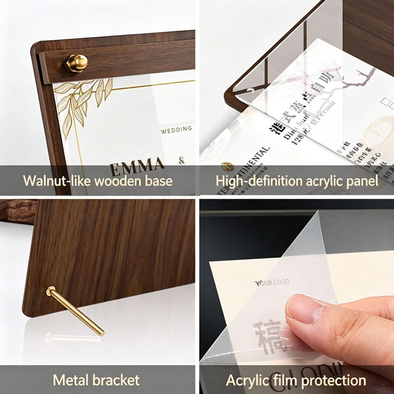 맞춤형 A4/A5 아크릴 나무결 무늬 메뉴 가격표 표시 - Desk Setup Wood 리뷰 및 가격