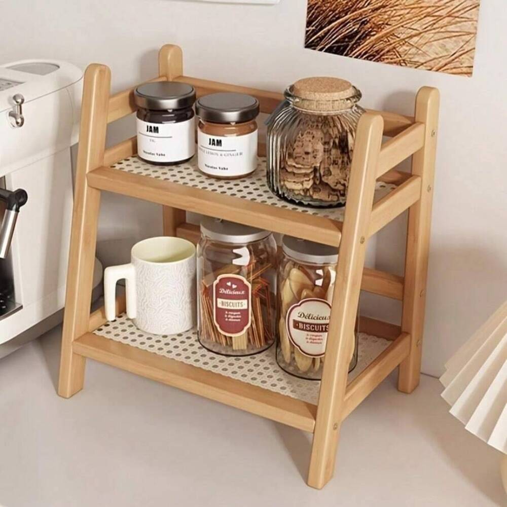 2단 대나무 조리대 수납 선반, 나무 데스크탑 정리대, - Desk Setup Wood 리뷰 및 가격