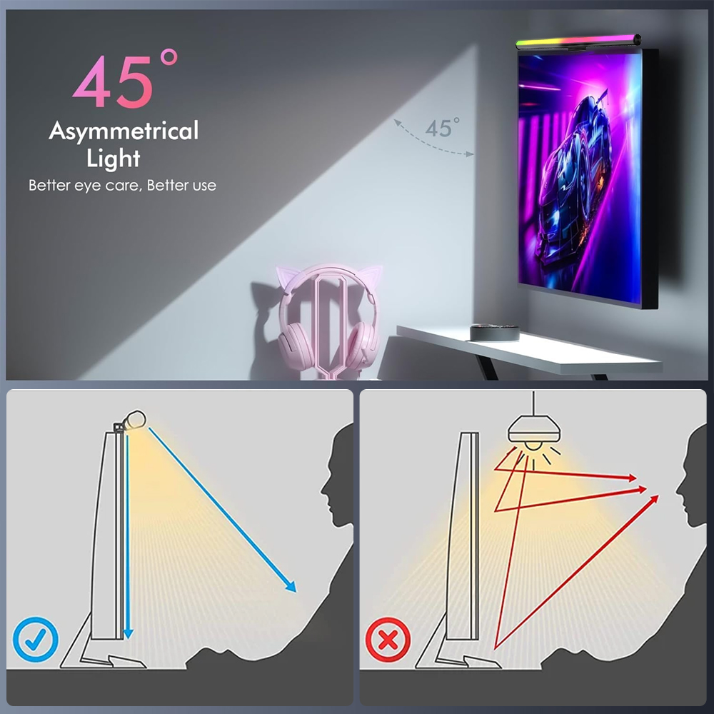RGB 라이트바 모니터 라이트 바 LED 스크린 걸이형 - Desk Setup On Bed 리뷰 및 가격
